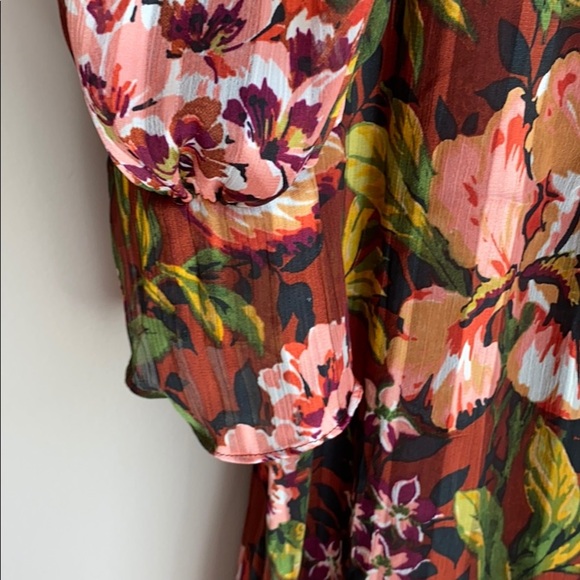 NWT TOPSHOP Fallen Floral Long Sleeve Midi Dress 2 - Picture 7 of 10